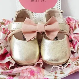 Bella Pre/First Walker Mary Jane Shoes Metallic Gold