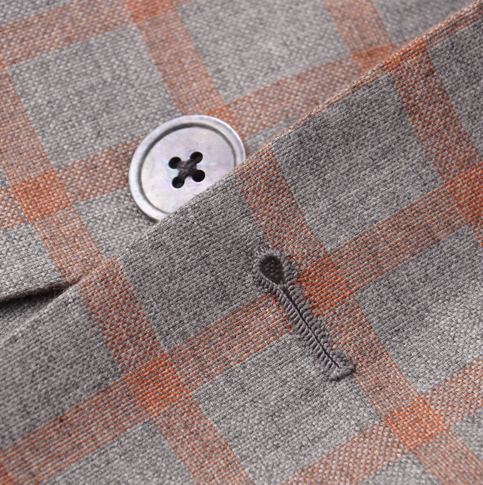 Belvest Gray Check Cashmere-Silk Sport Coat