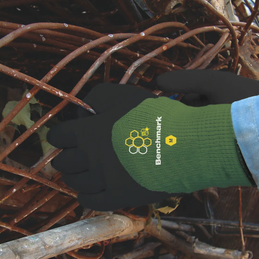 Benchmark Black & Green Durable Multi Purpose Gardening Gloves