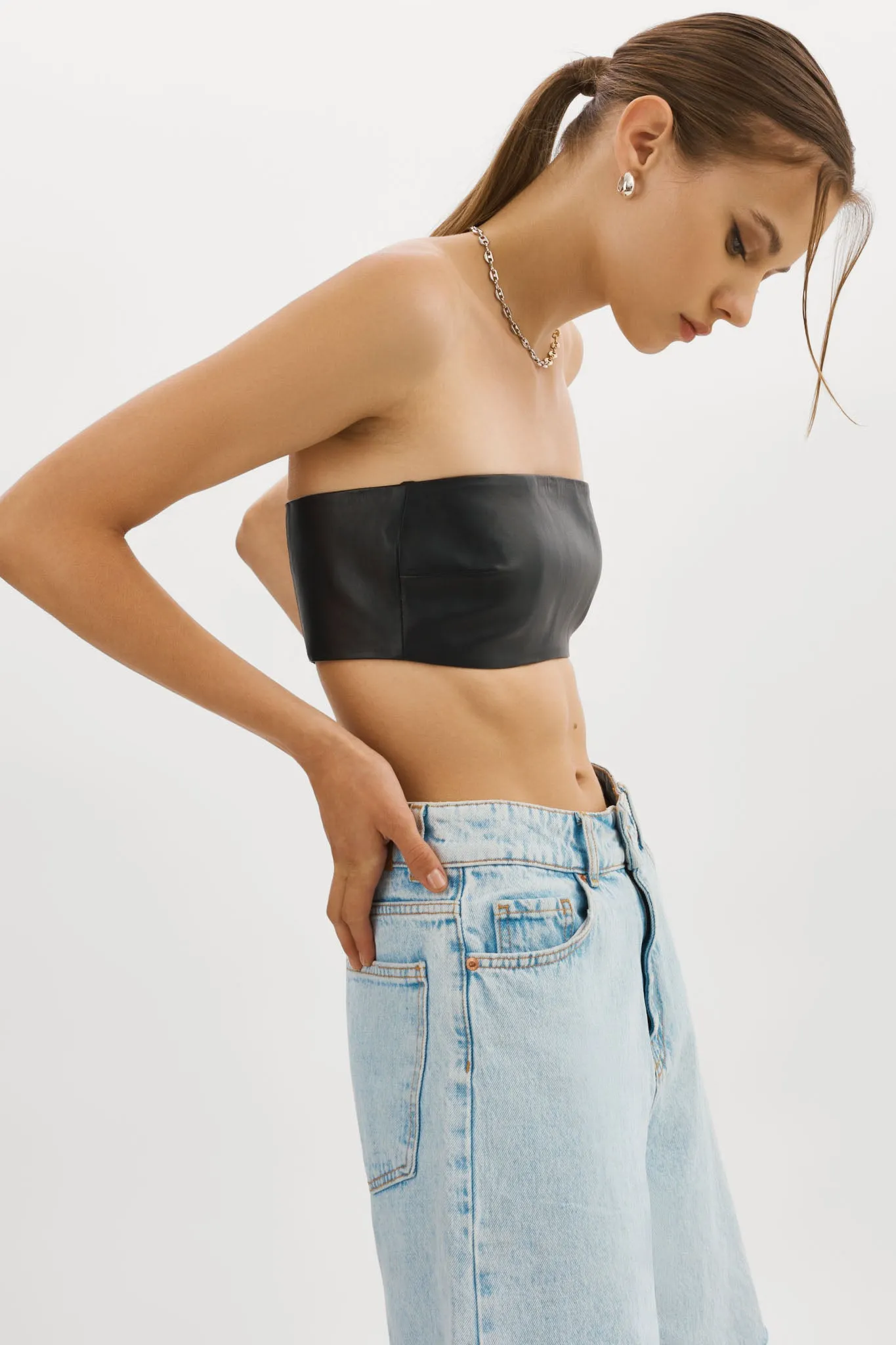 BERNADINE | Leather Bandeau