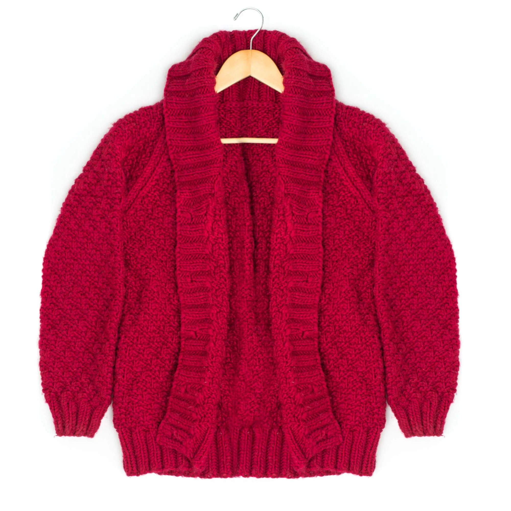 Bernat Softee Shawl Collar Kids Knit Cardigan