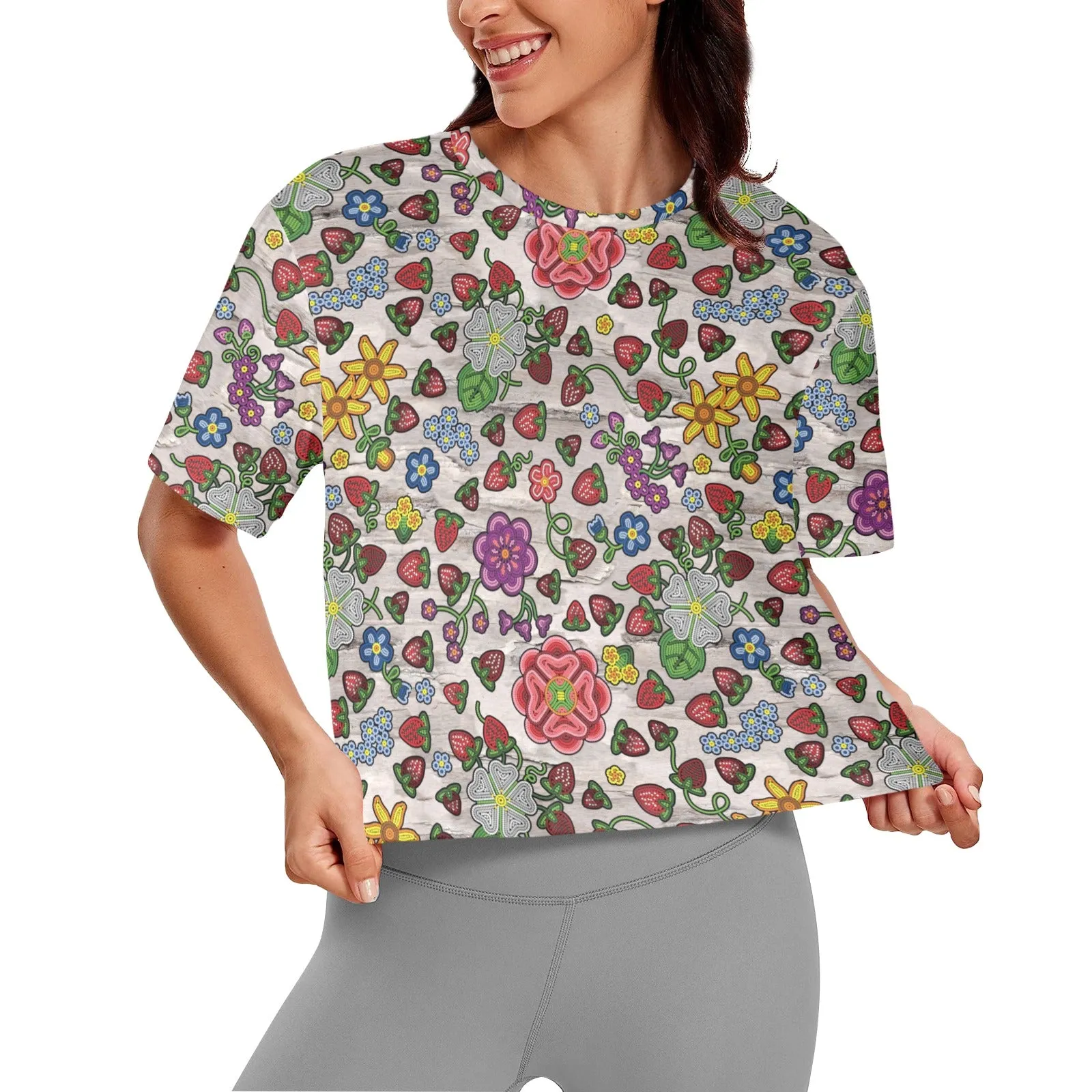 Berry Pop Bright Birch Women's Cropped T-shirt