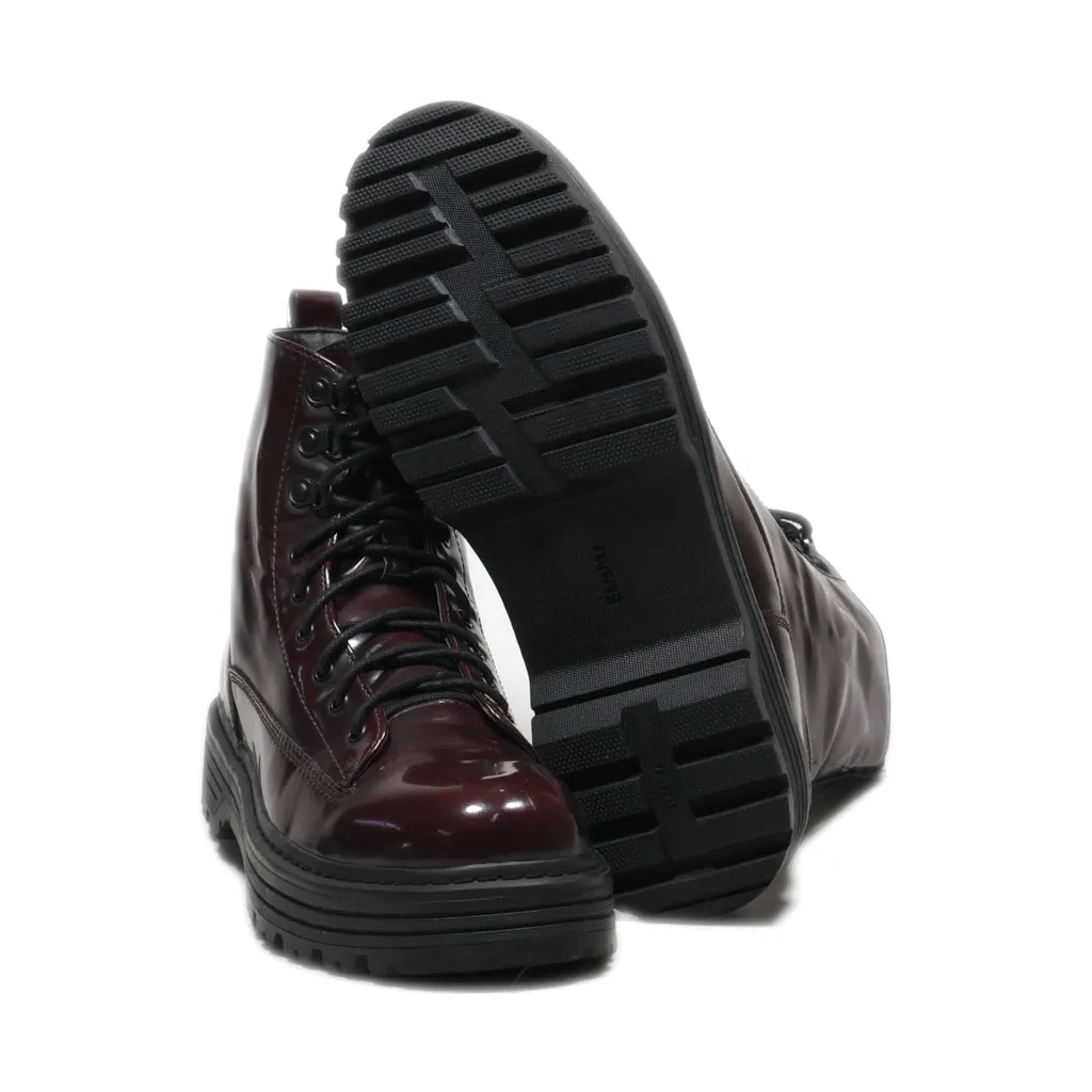 Bershka Casual Boots Latex Maroon Colour For Men