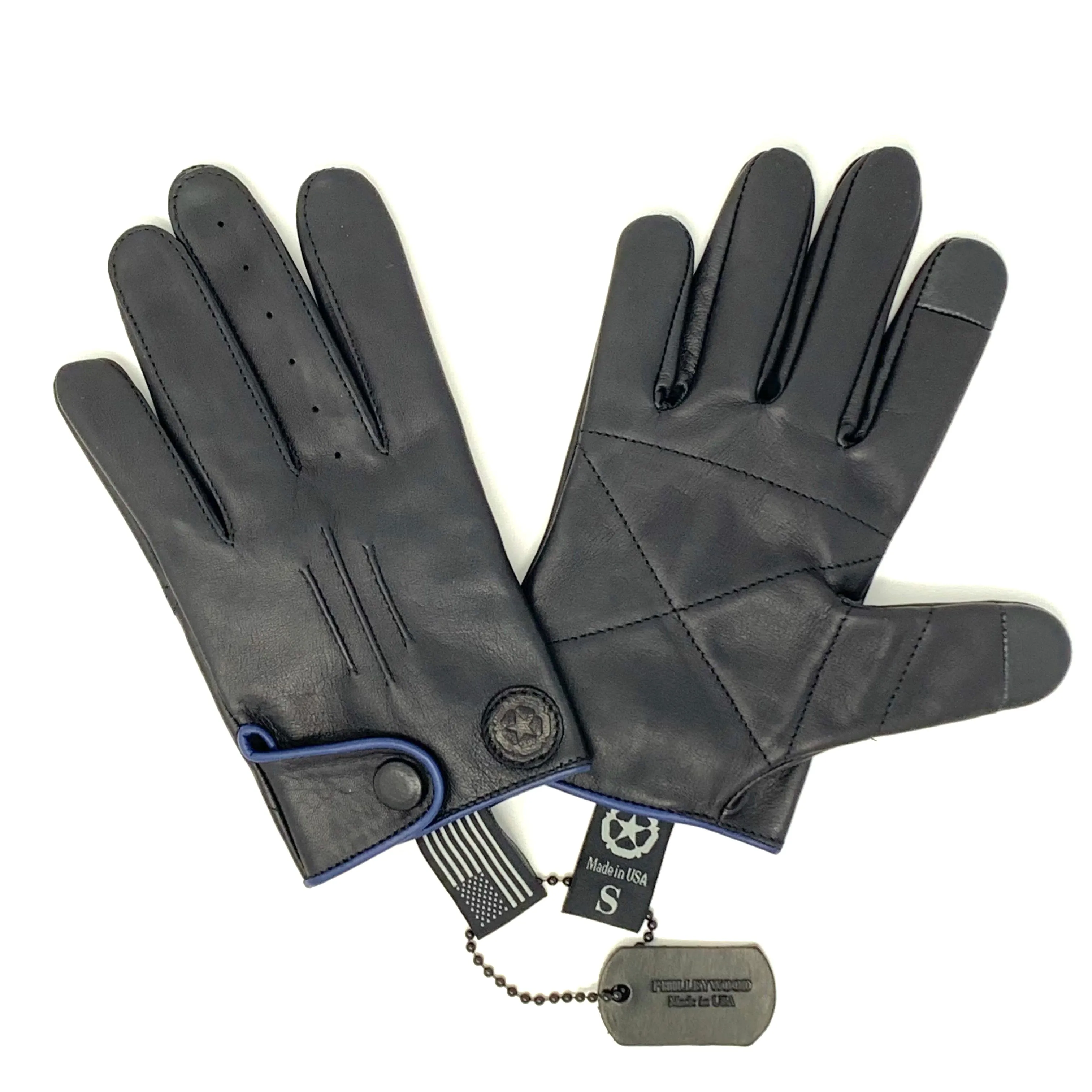 Bertie Gloves - Black / Blue