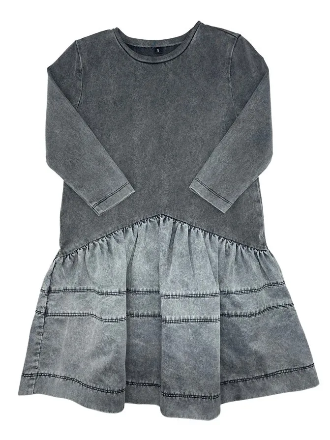 Best Frendz Charcoal Distressed Denim Dress