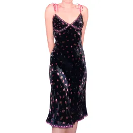 Betsey Johnson F/W 2000 velvet floral dress