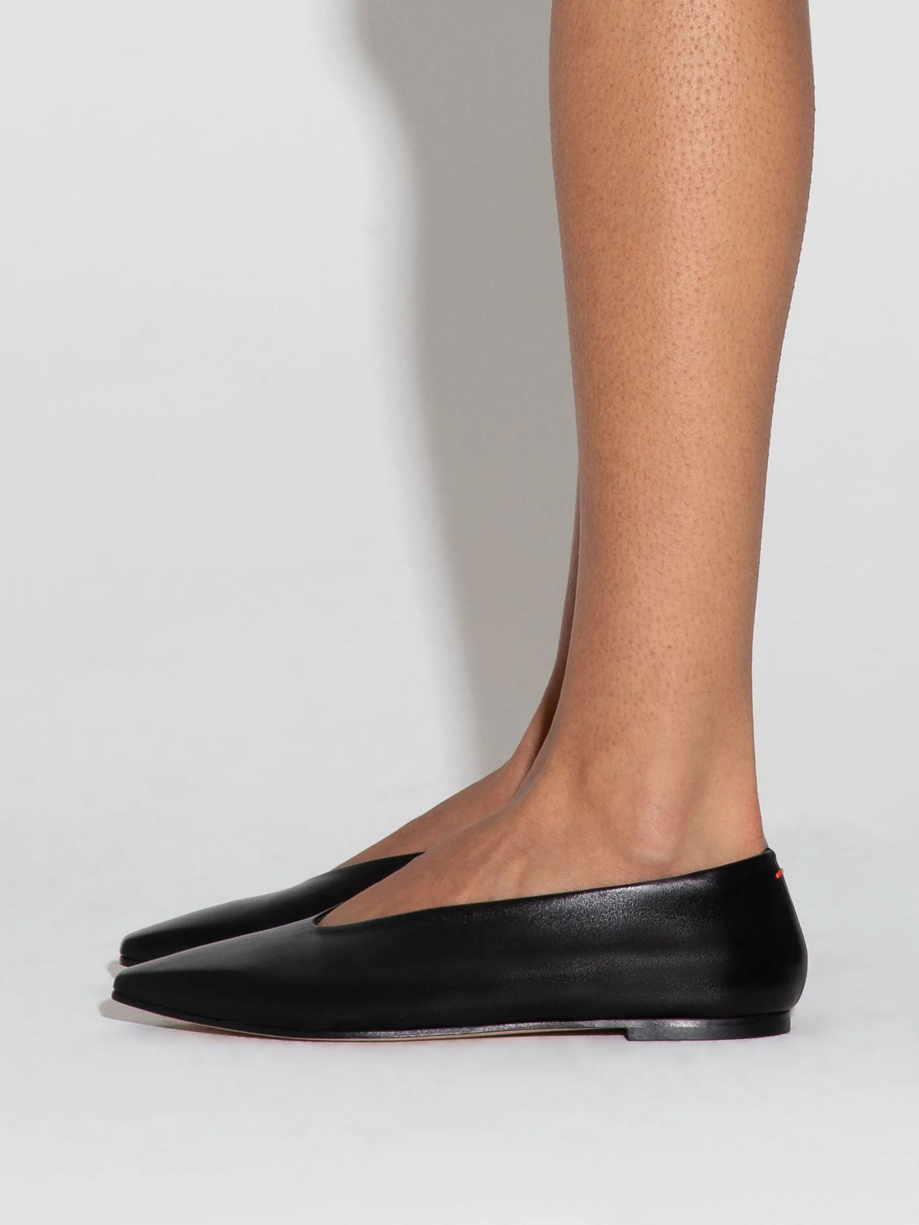 Betty Leather Square-Toe Ballet Flats