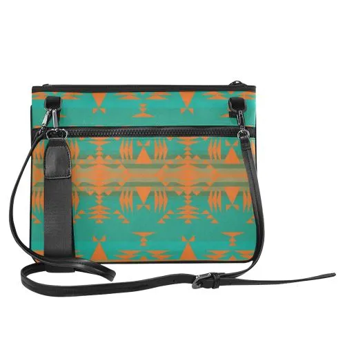 Between the Mountains Deep Lake Orange Slim Clutch Bag