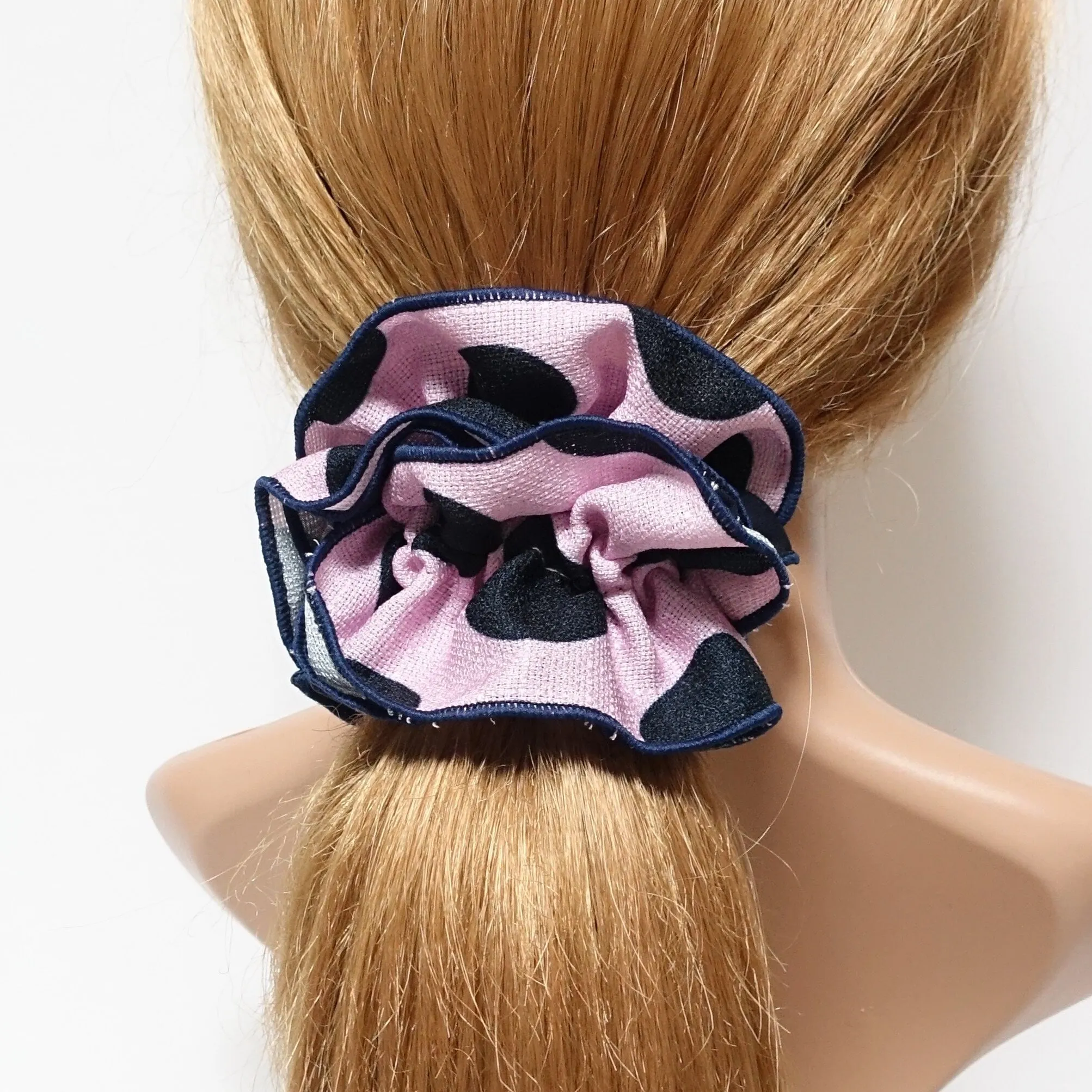 big dot chiffon layered scrunchies woman hair scrunchie