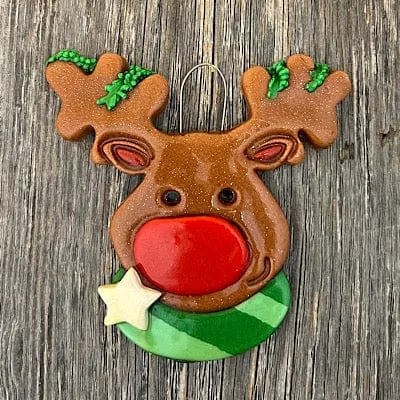 Big Nose Reindeer Christmas Ornament