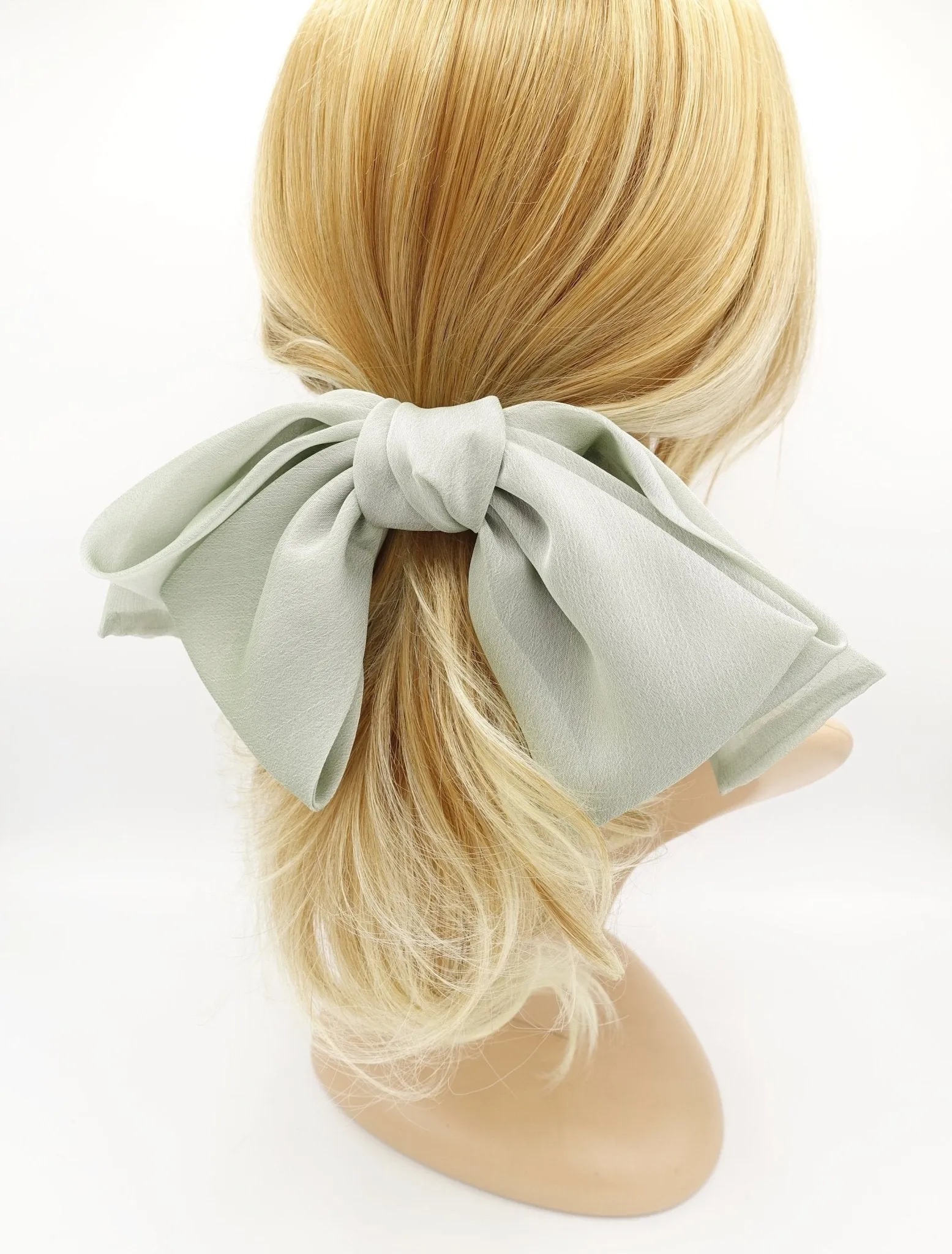 big silk chiffon hair bow double layered droopy bow hair stylish hair accessory for women