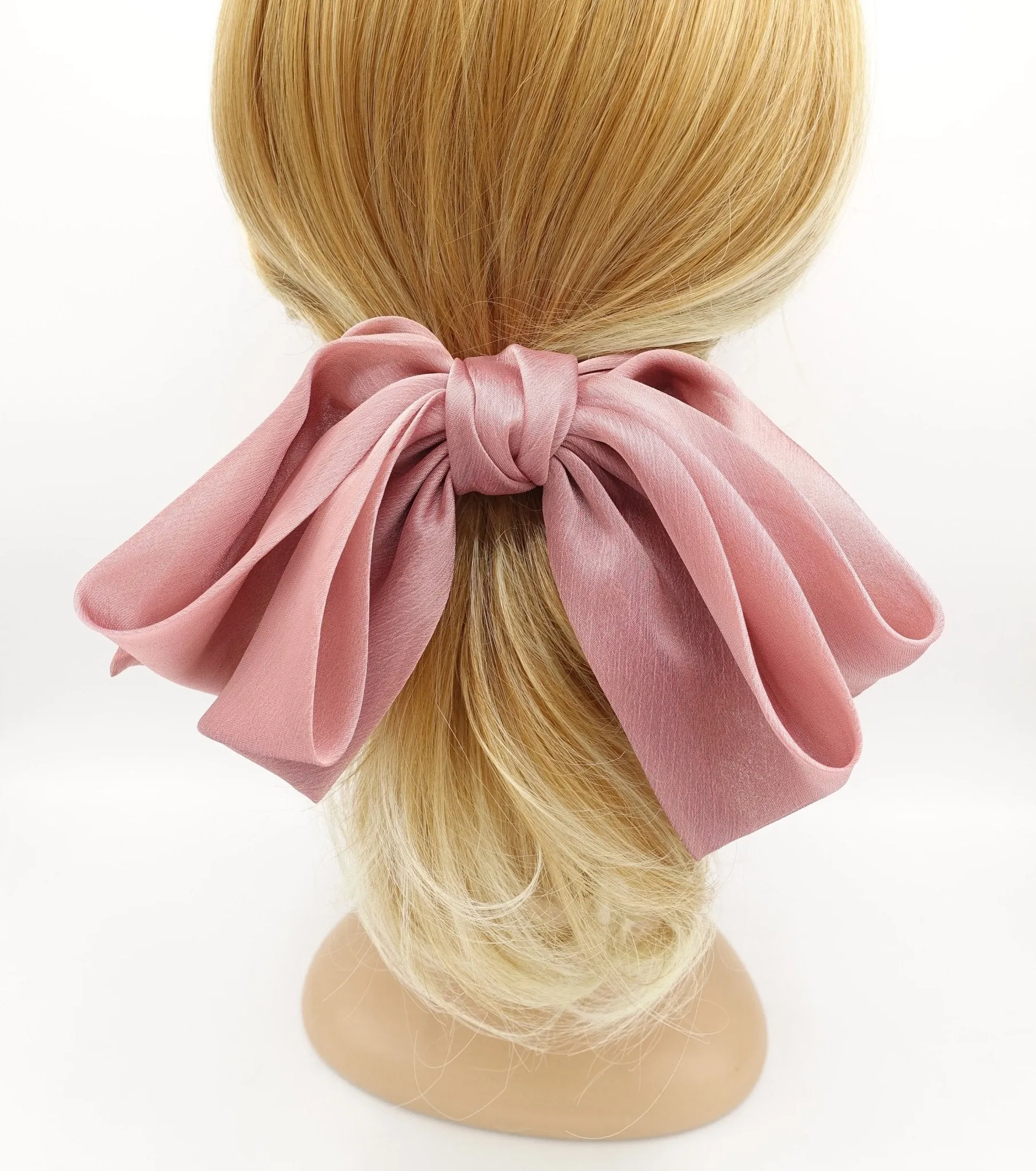 big silk chiffon hair bow double layered droopy bow hair stylish hair accessory for women