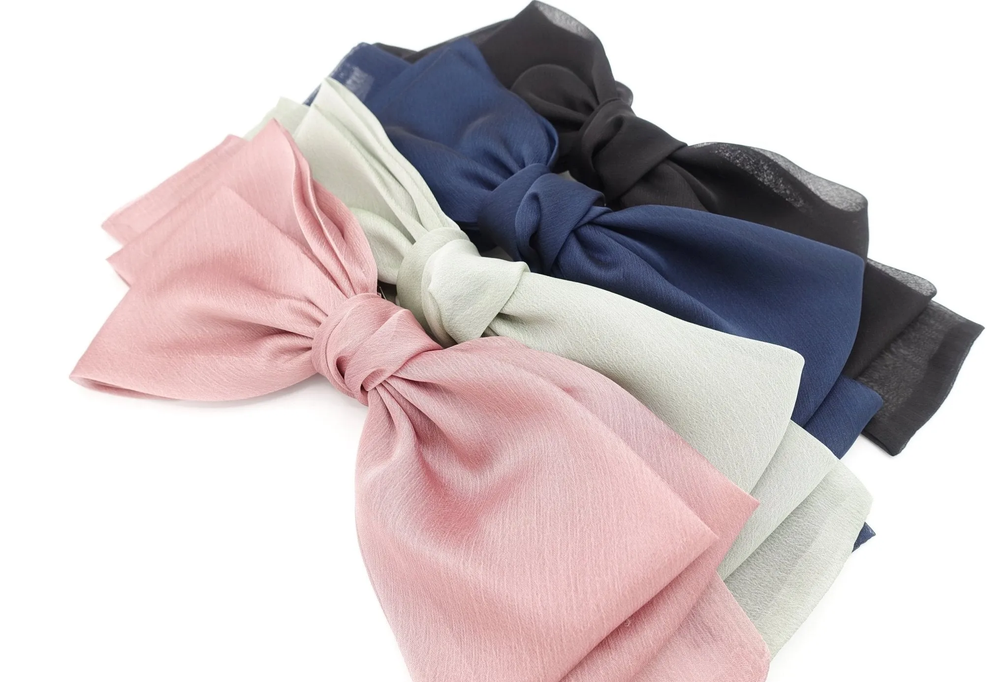 big silk chiffon hair bow double layered droopy bow hair stylish hair accessory for women