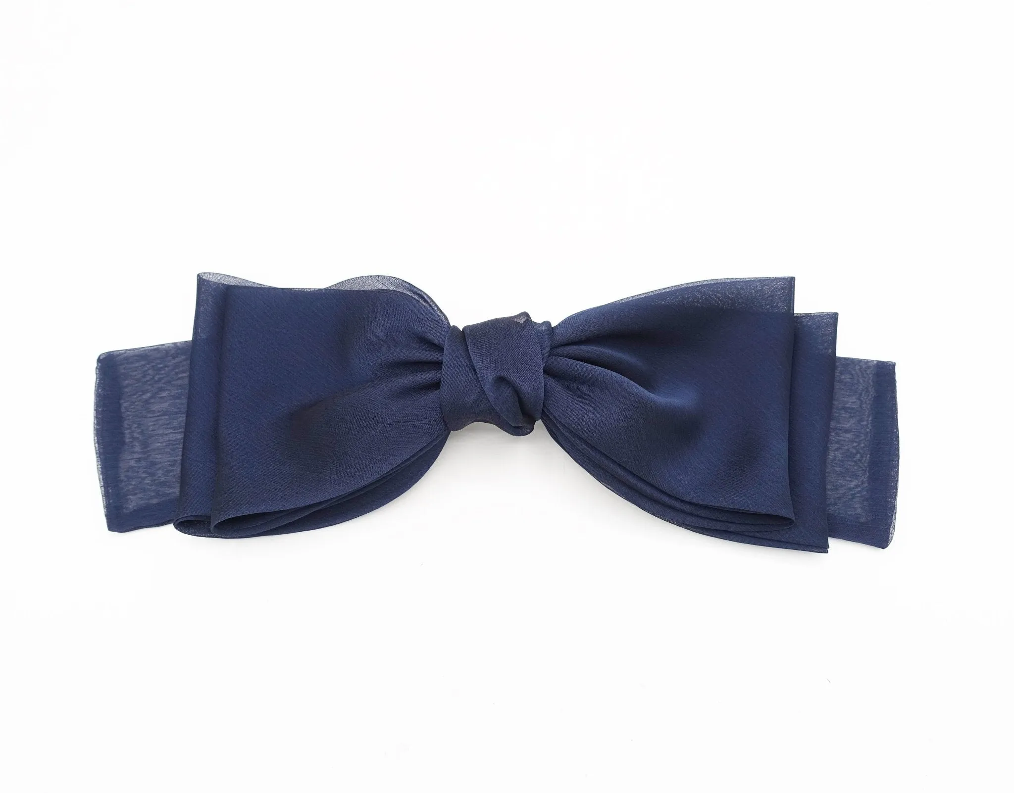 big silk chiffon hair bow double layered droopy bow hair stylish hair accessory for women