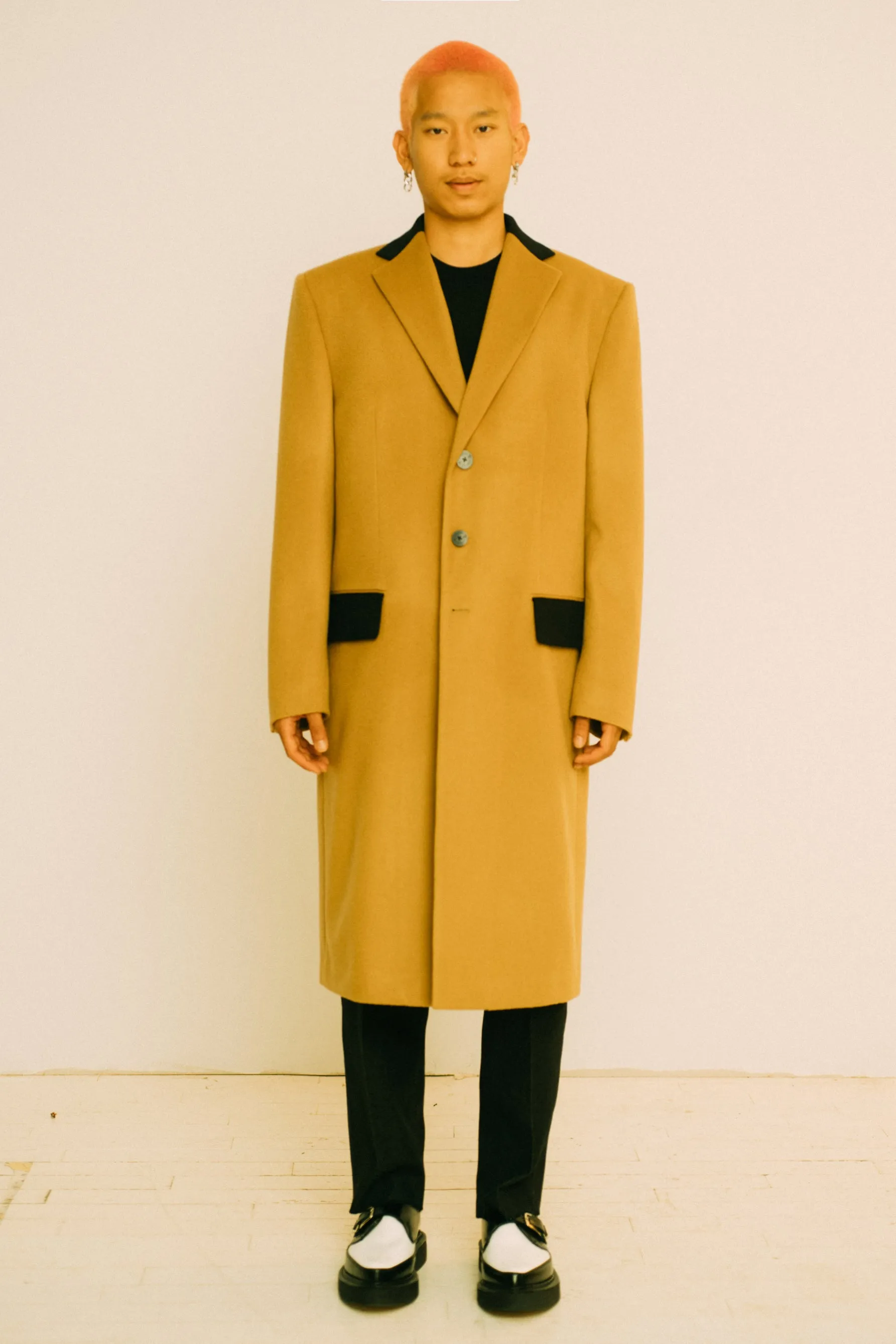 BILLIE CAMEL CONTRAST OVERCOAT