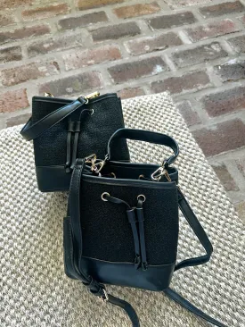 BILLIE MINI BUCKET BAG, BLACK