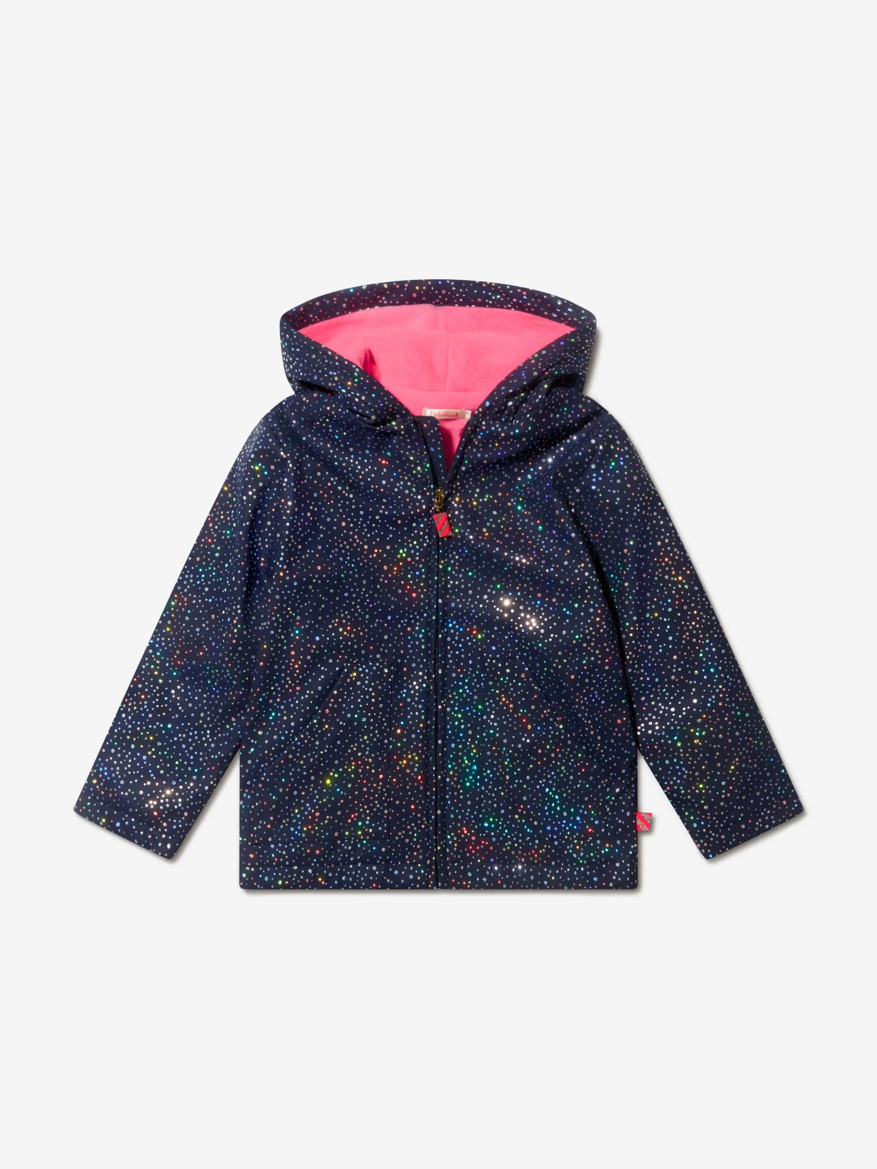 Billieblush Girls Glitter Dotted Hooded Raincoat