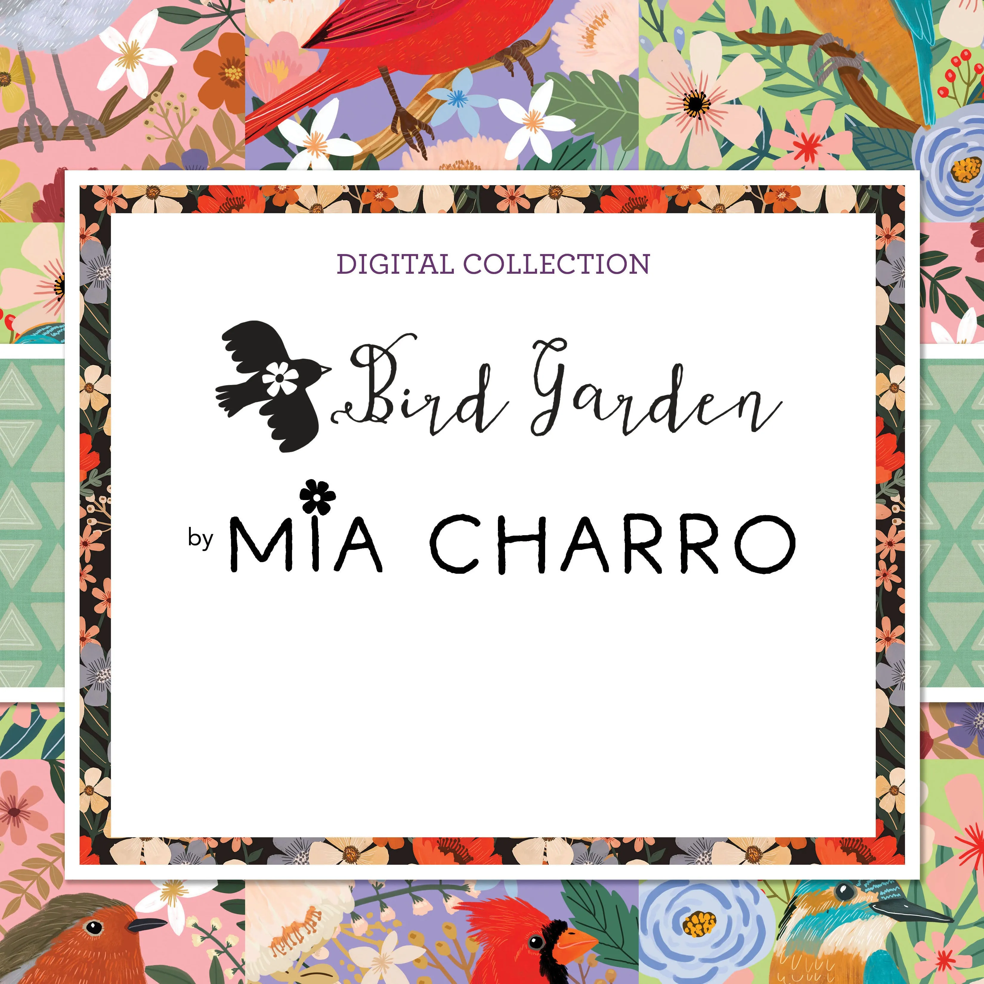 Bird Garden - Laida Charcoal by Mia Charro for Free Spirit