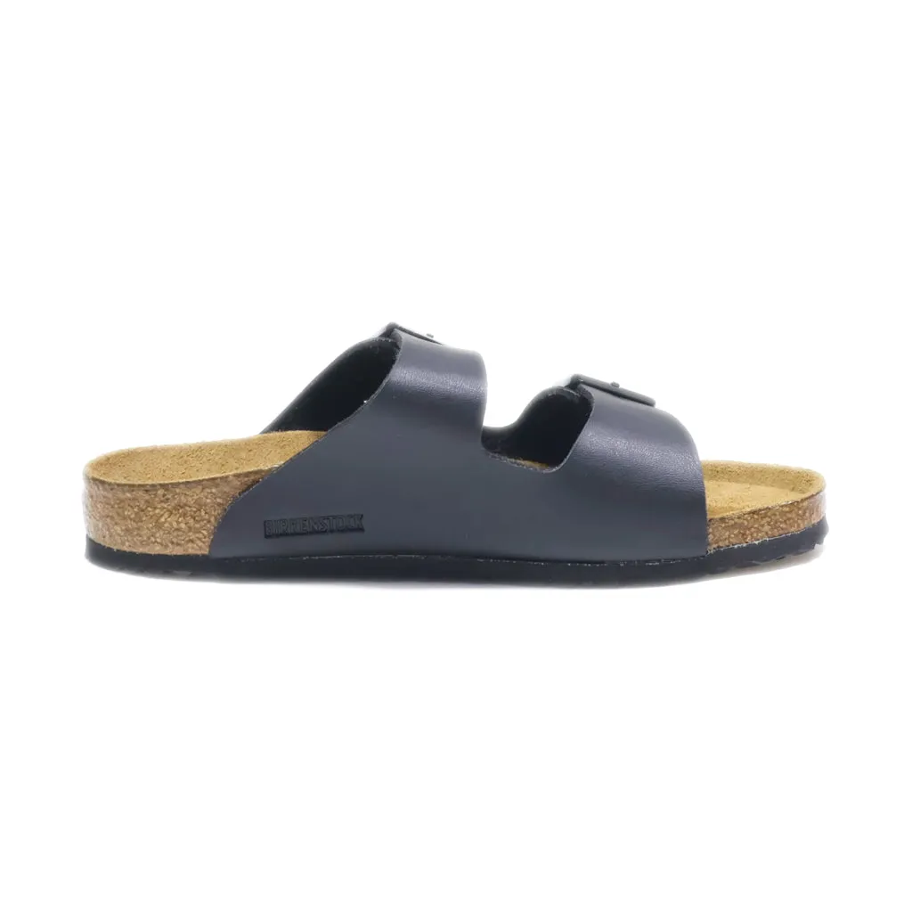 Birkenstock Flat Sandals Leather Black Colour For Kids