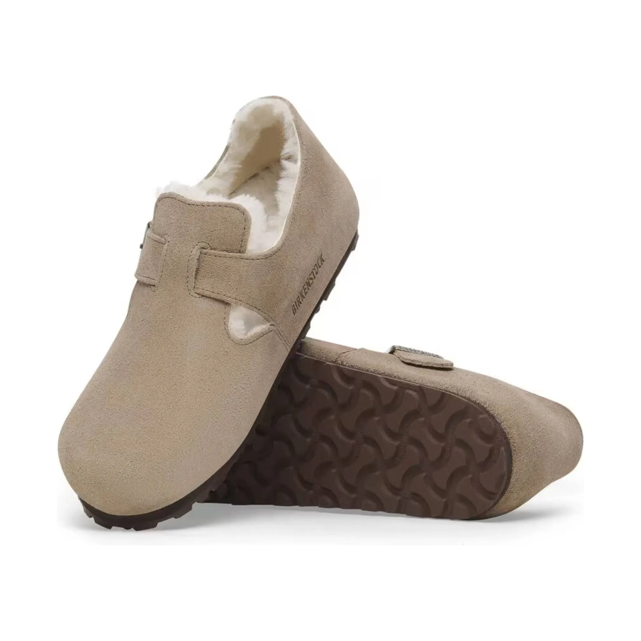 Birkenstock London Shearling Suede Leather - Taupe