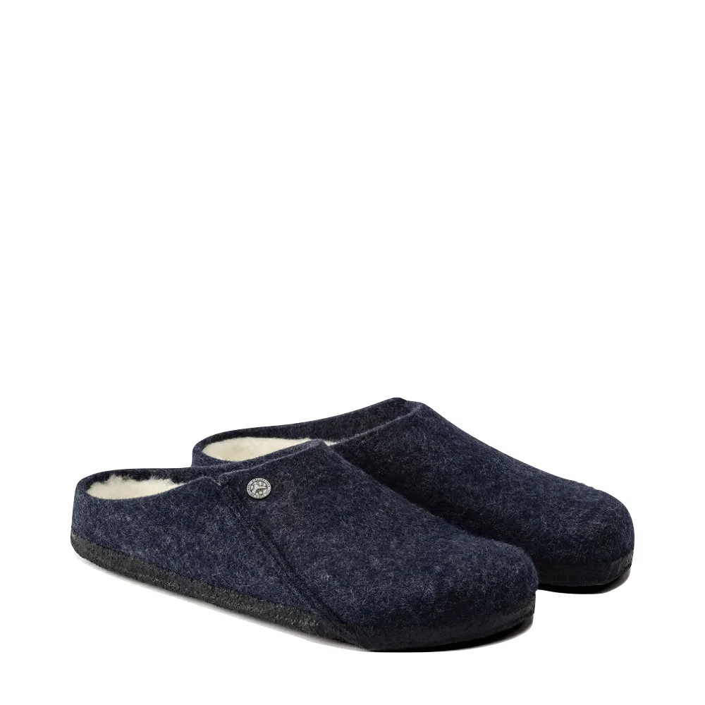 Birkenstock Women's Zermatt Shearling Slip On Clog Slipper (Dark Blue)