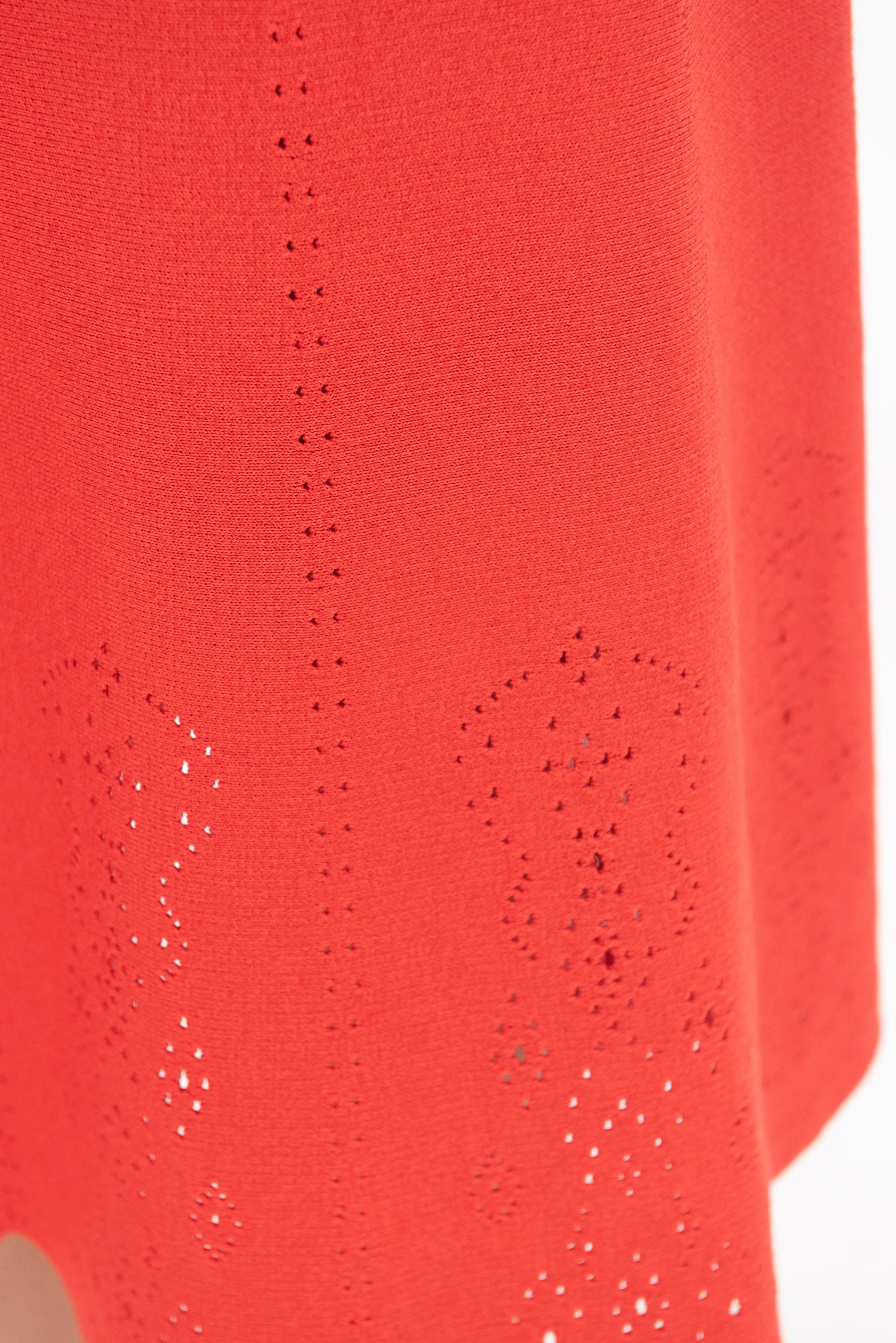 Biscotte Eyelet-Embroidery Knit Skirt, Poppy