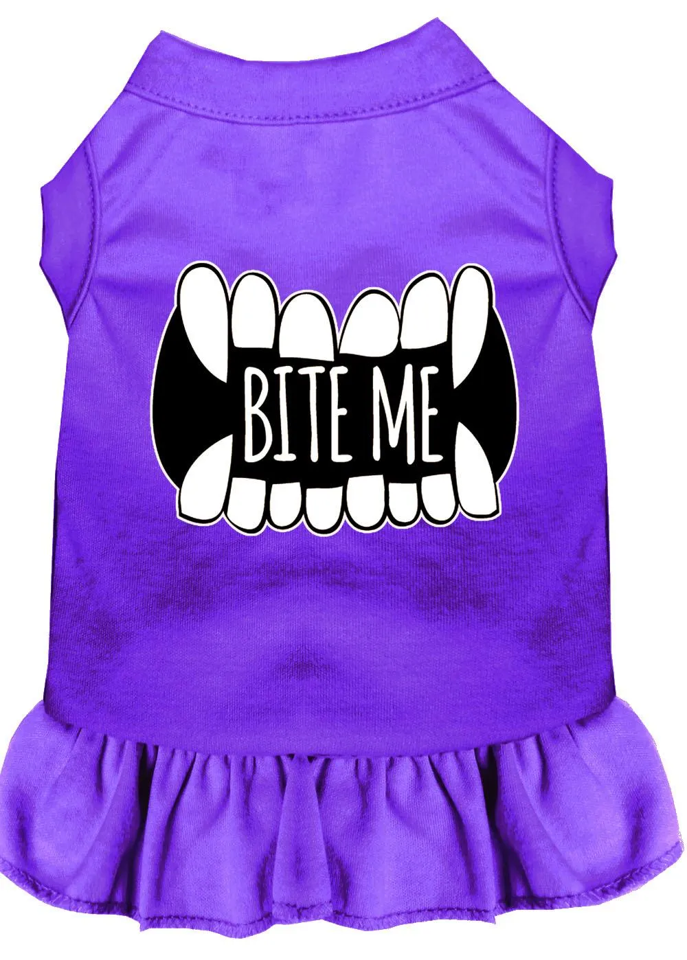 Bite Me Screen Print Dog Dress Purple Xl (16)