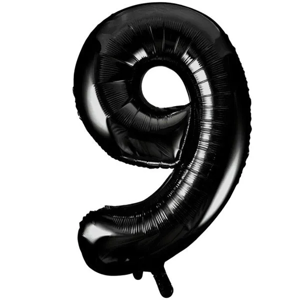 Black 9 Large Shape Number Balloon