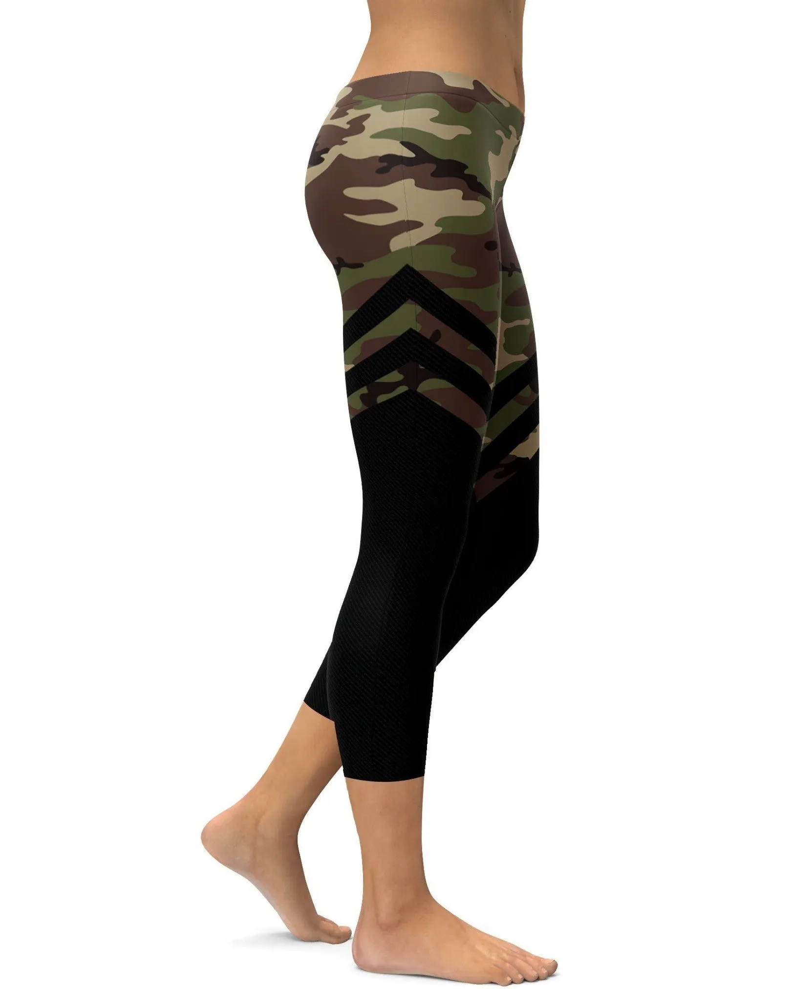 Black & Camo Thigh High Stocking Capris