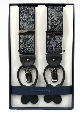 Black & Grey Paisley Braces