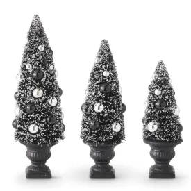 Black & Silver Bottle Brush Tree in Urn