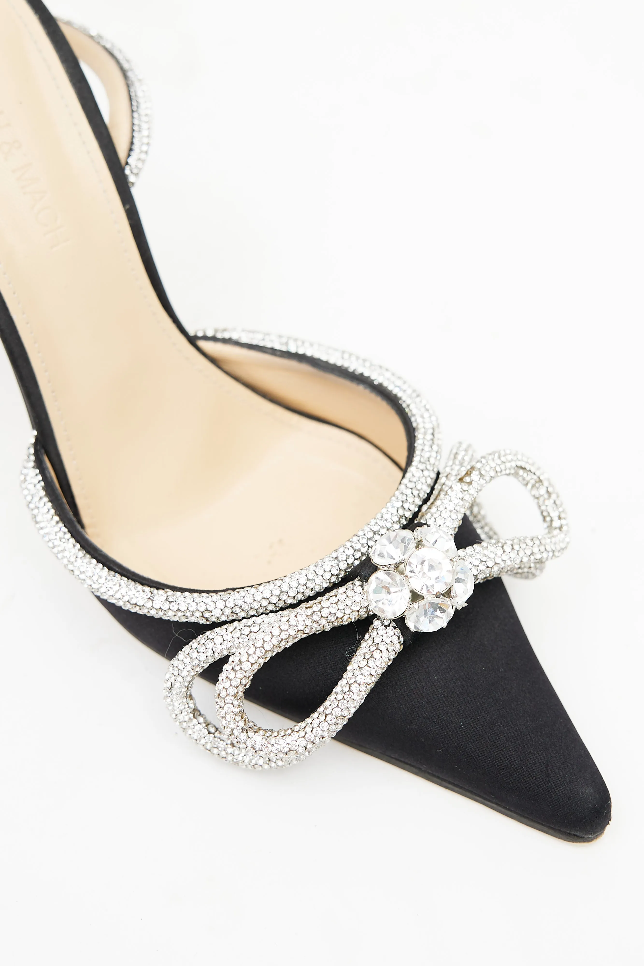 Black & Silver Embellished Wrap Heel