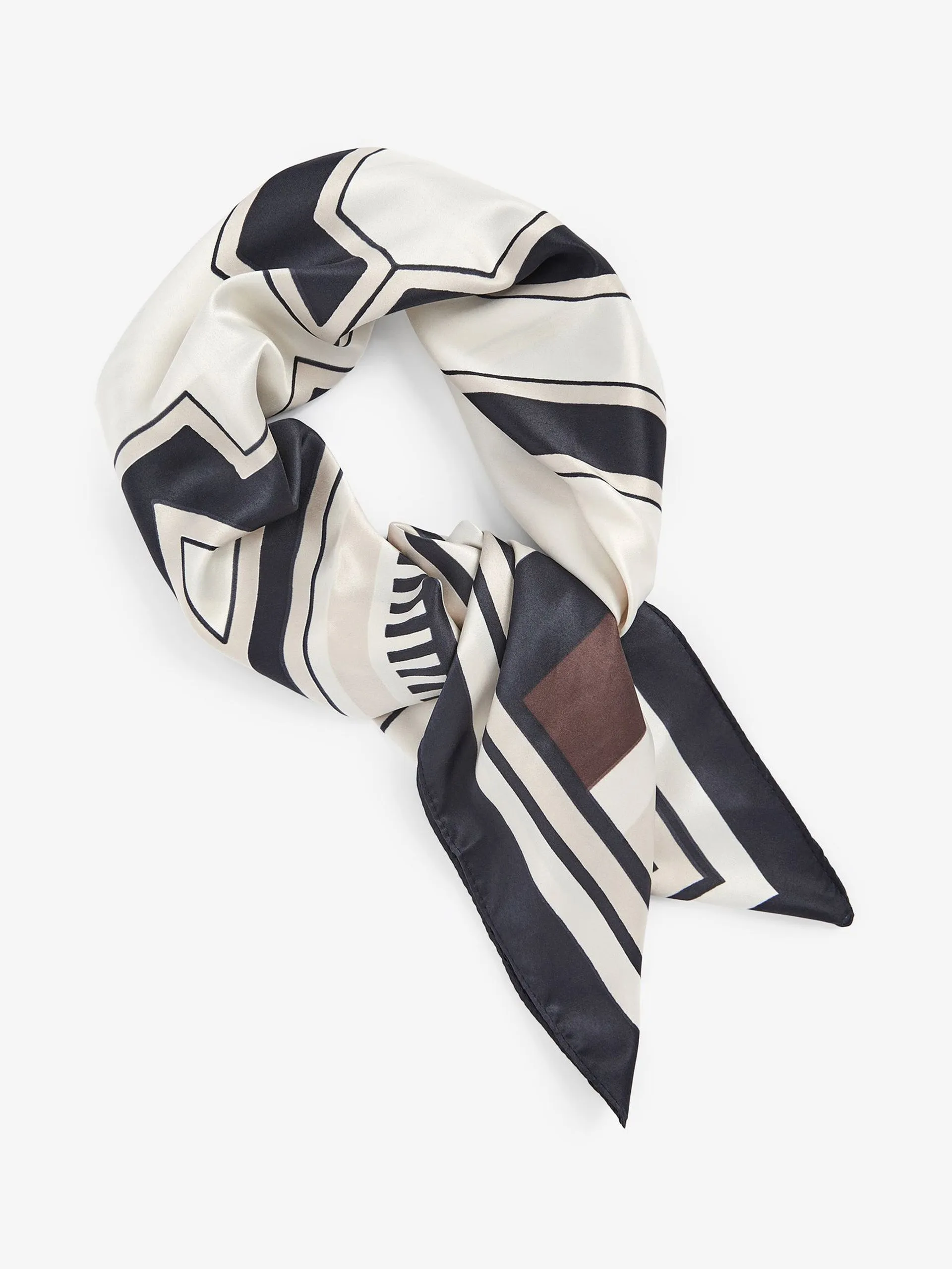 Black and white square lightweight scarf