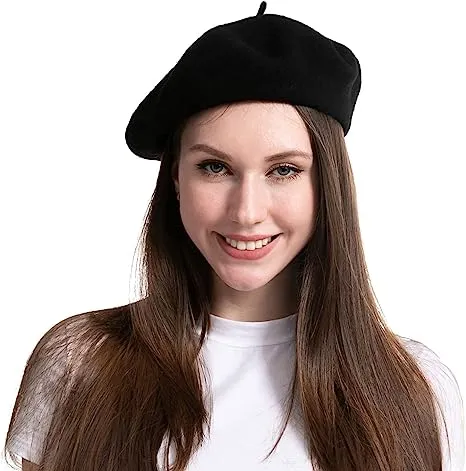 Black Beret Hat - Adult