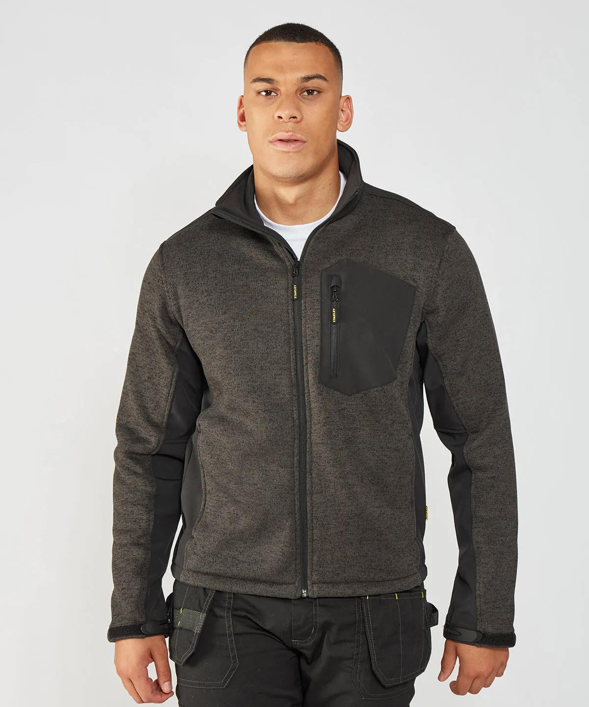 Black - Brady zip-through knitted fleece