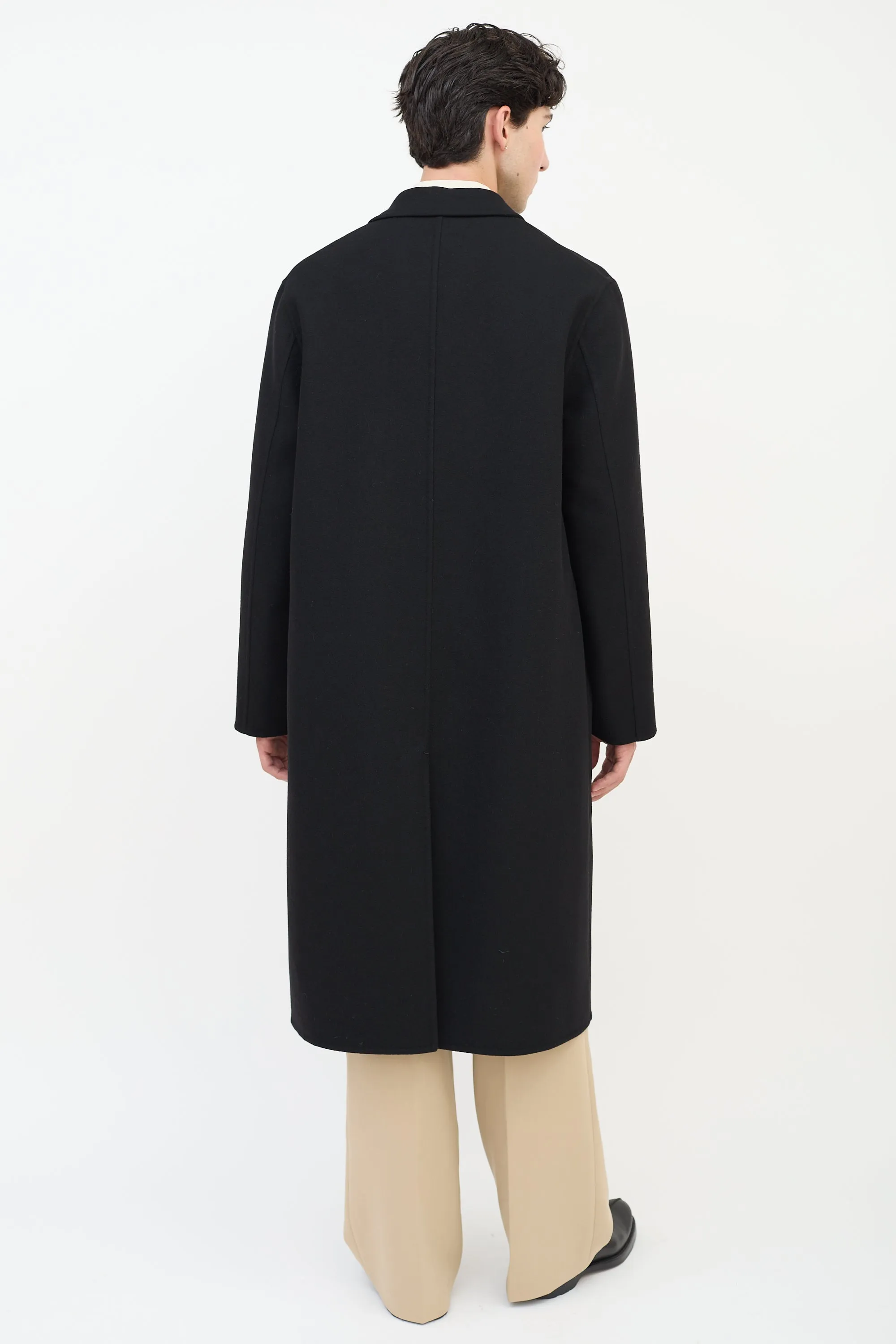 Black Cashmere Two Pocket Coat