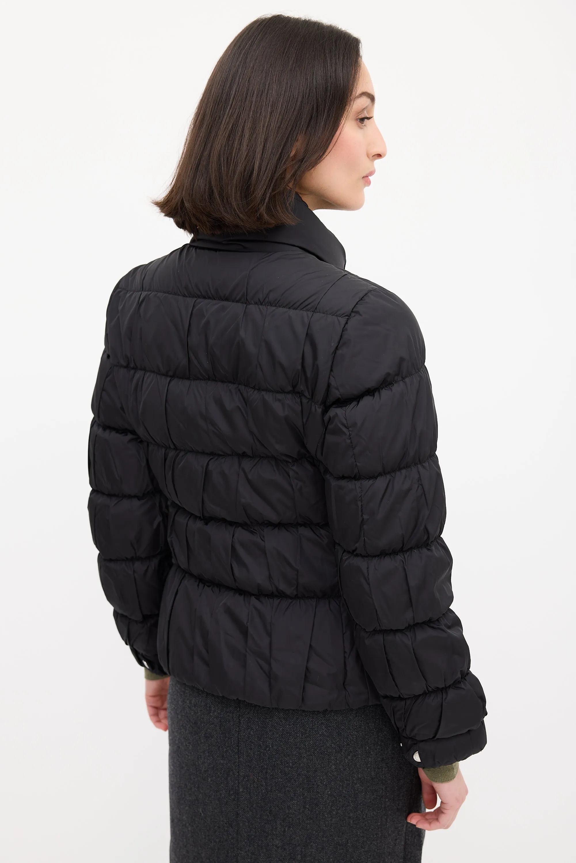 Black Down & Nylon Puffer Jacket