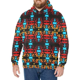 Black Fire and Sky Men's Long Sleeve Fleece Hoodie