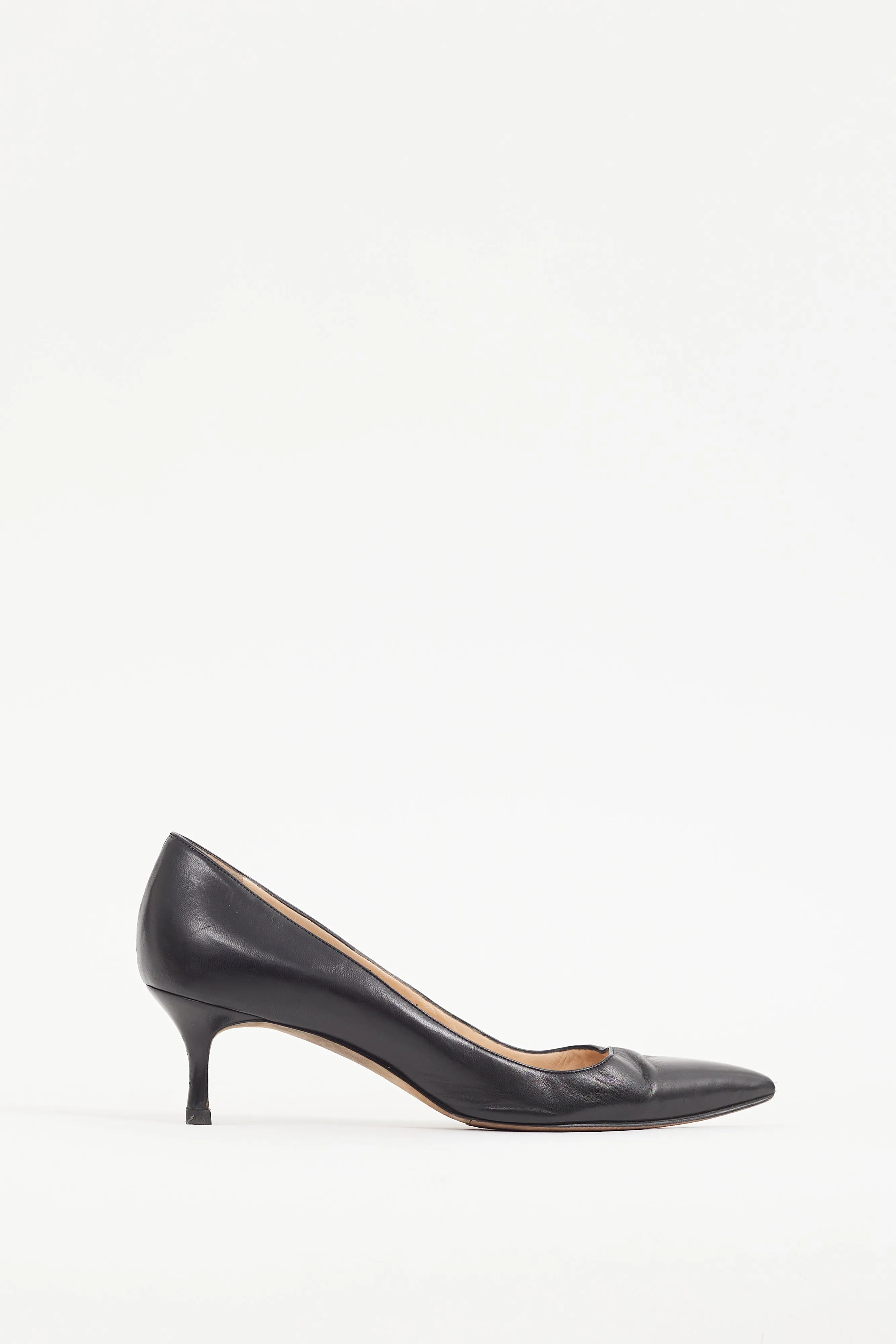 Black Leather BB 50 Pump