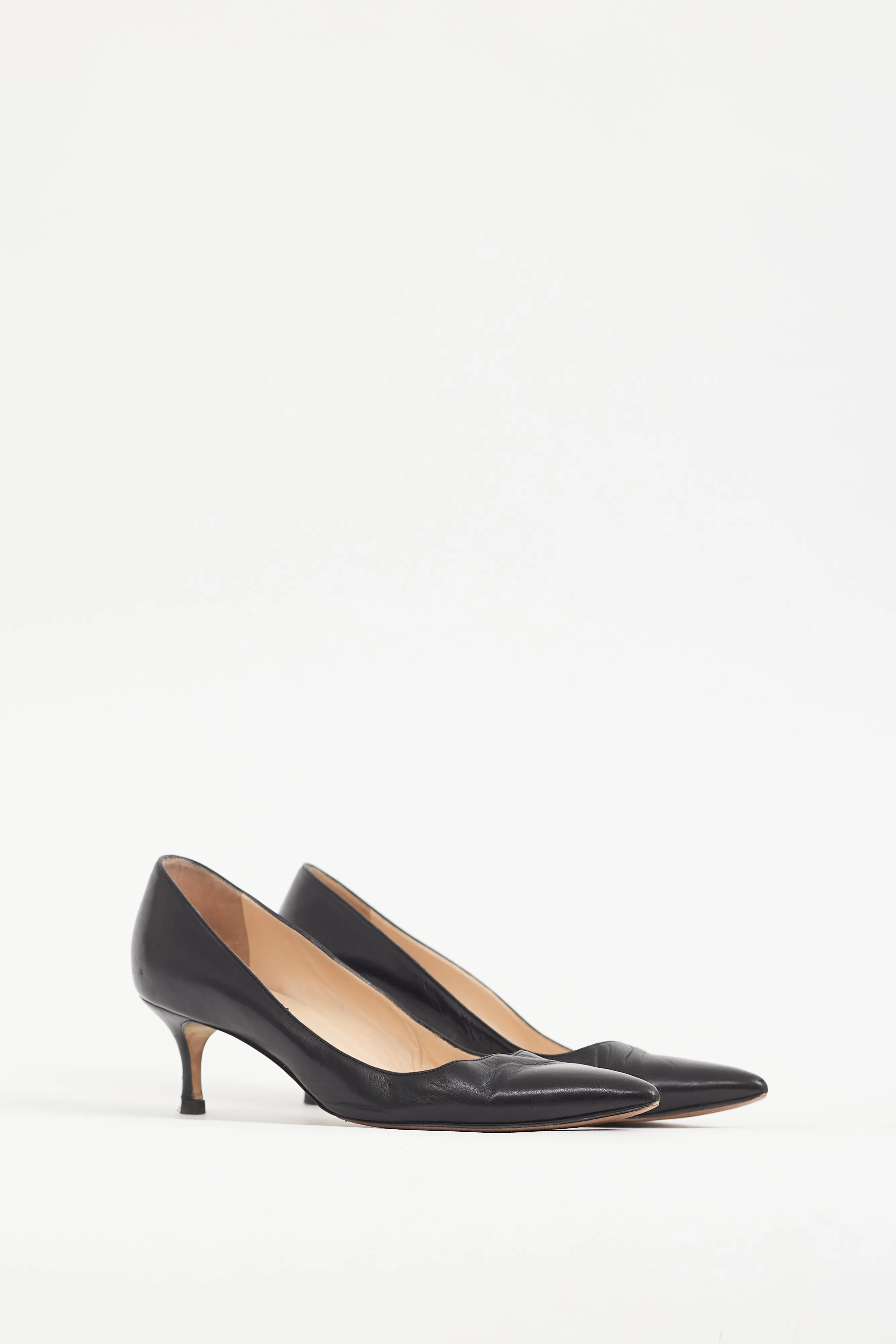 Black Leather BB 50 Pump