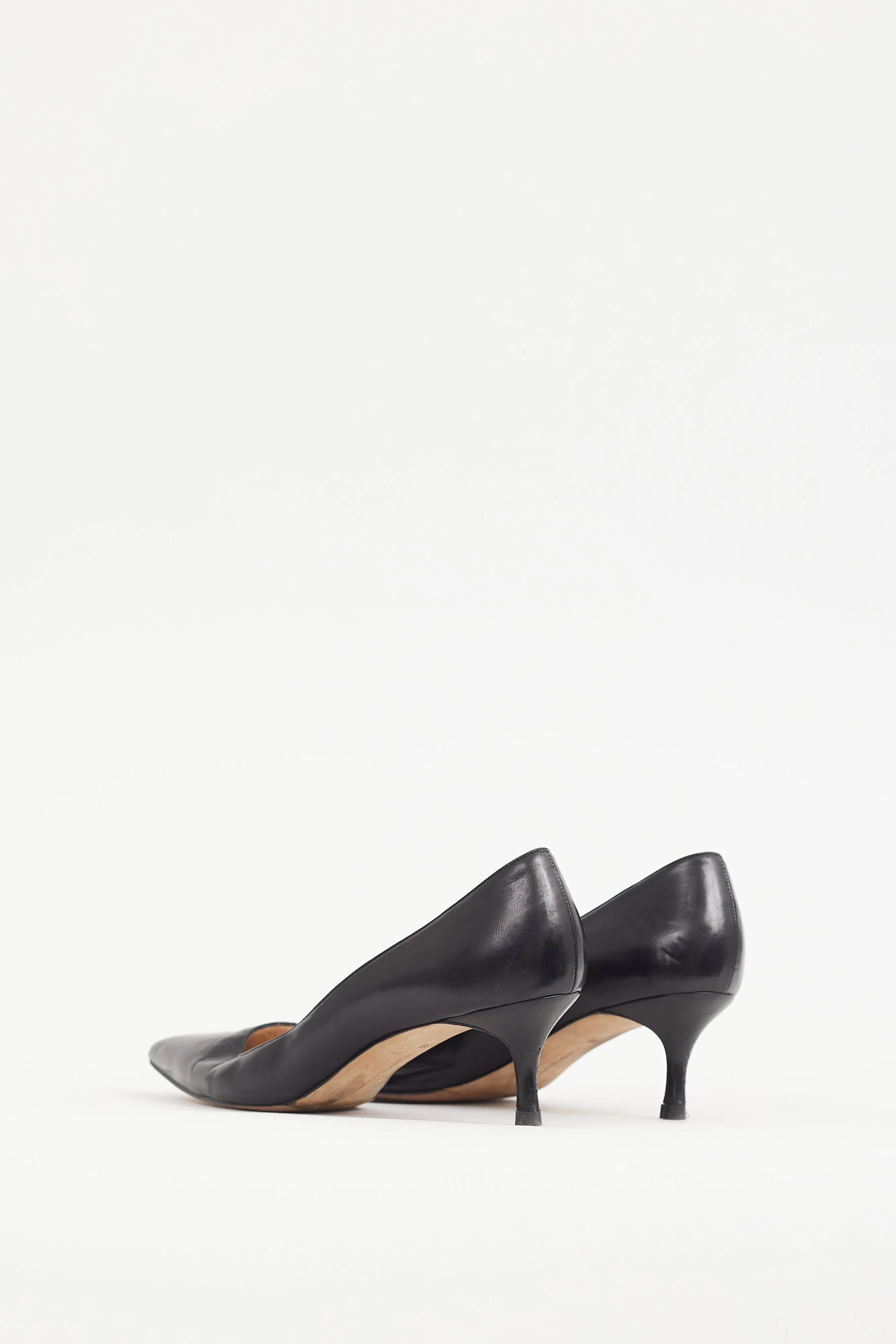 Black Leather BB 50 Pump