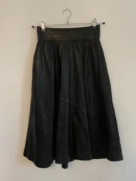 Black Leather Midi Skirt