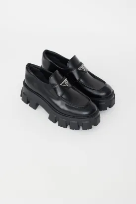 Black Leather Monolith Platform Loafer