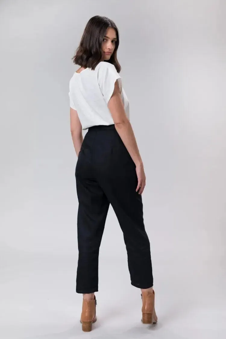 Black Linen Pants Ada By Wilga Clothing