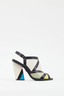 Black Multi Geometric Heel