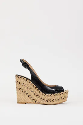 Black Patent & Espadrille St. Tropez Wedge