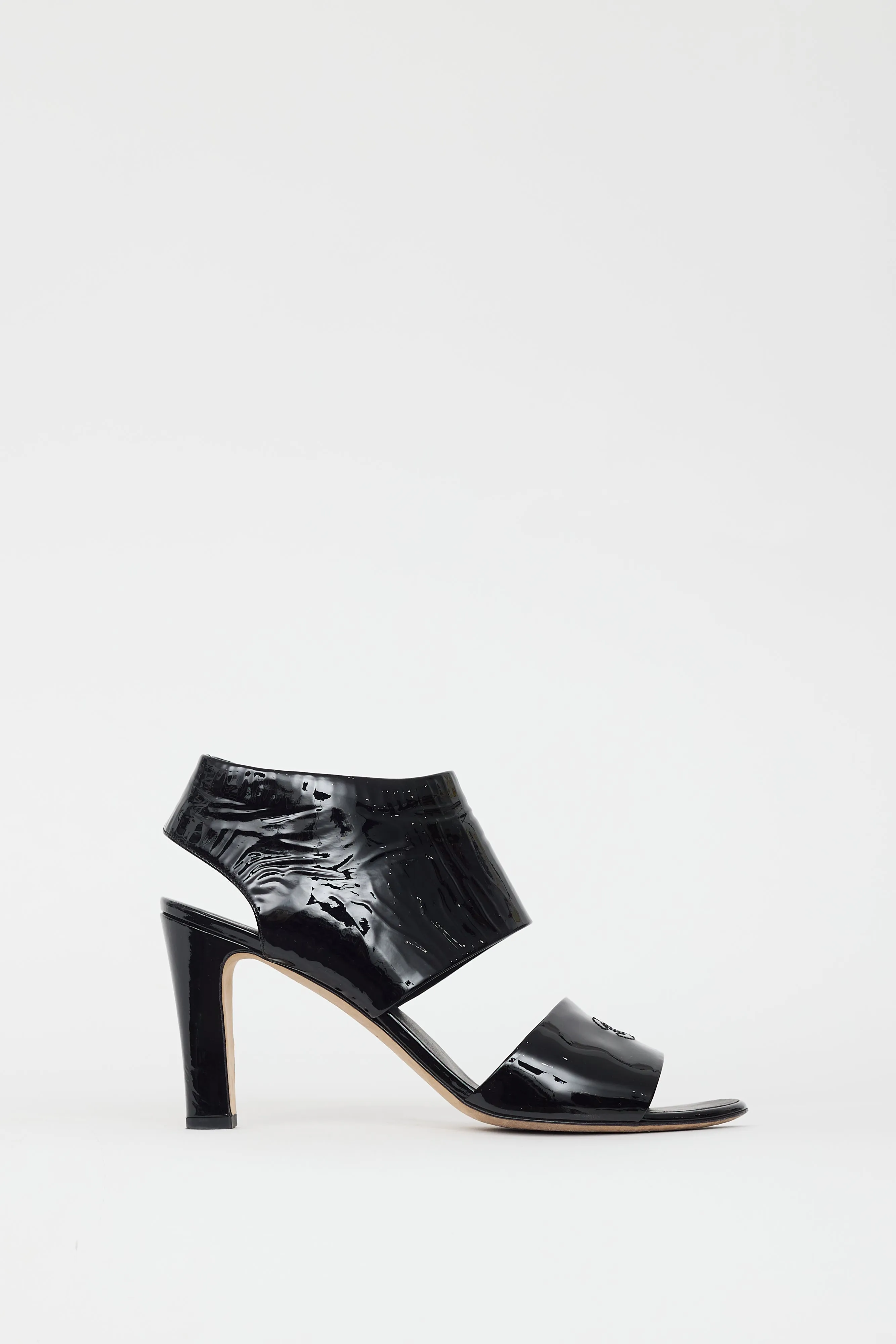 Black Patent CC Strap Heel