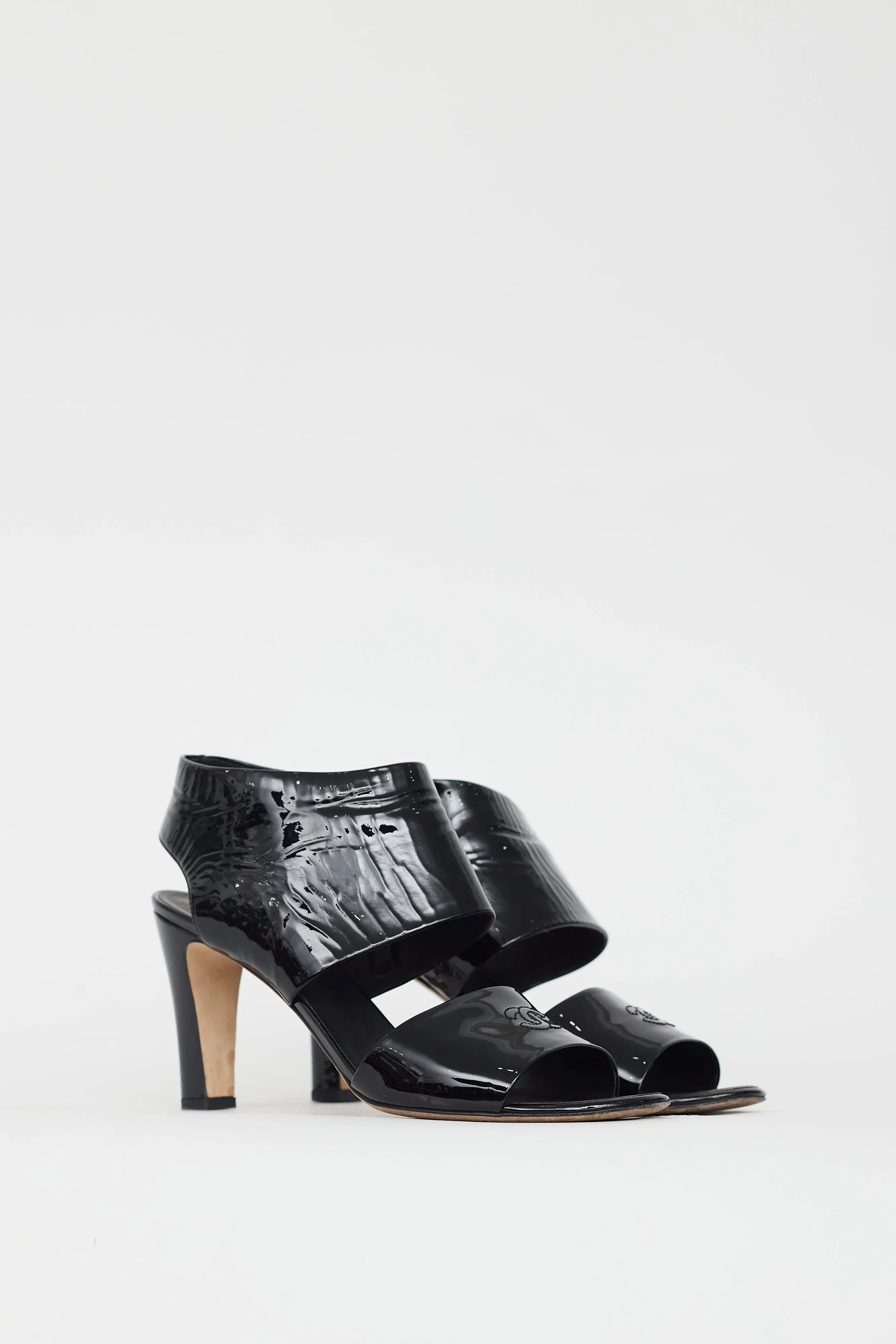 Black Patent CC Strap Heel