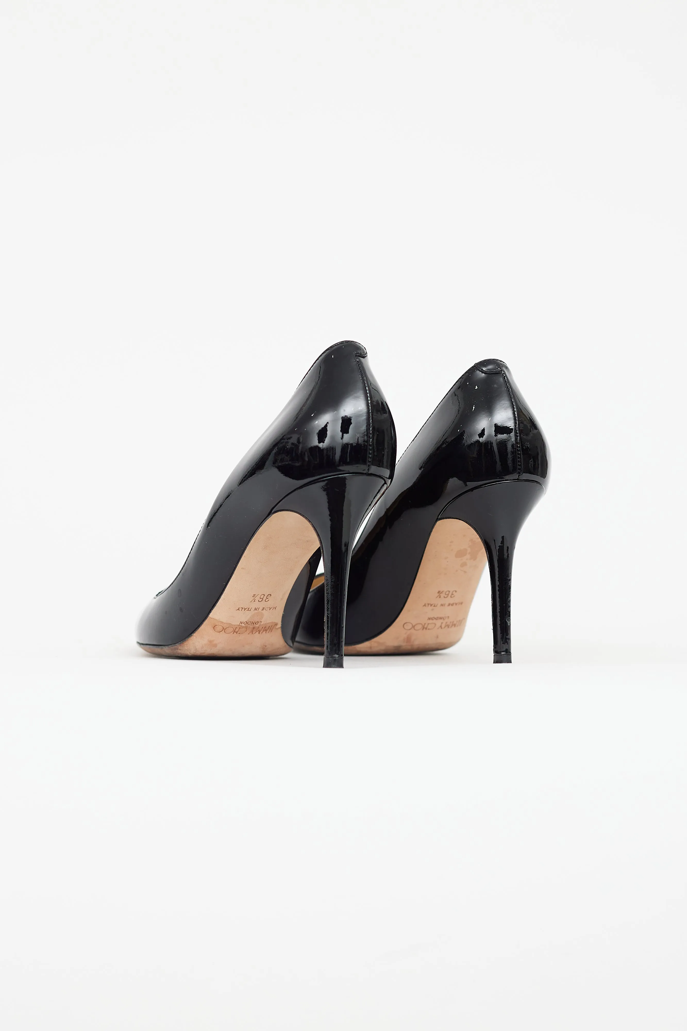 Black Patent Notch Heel