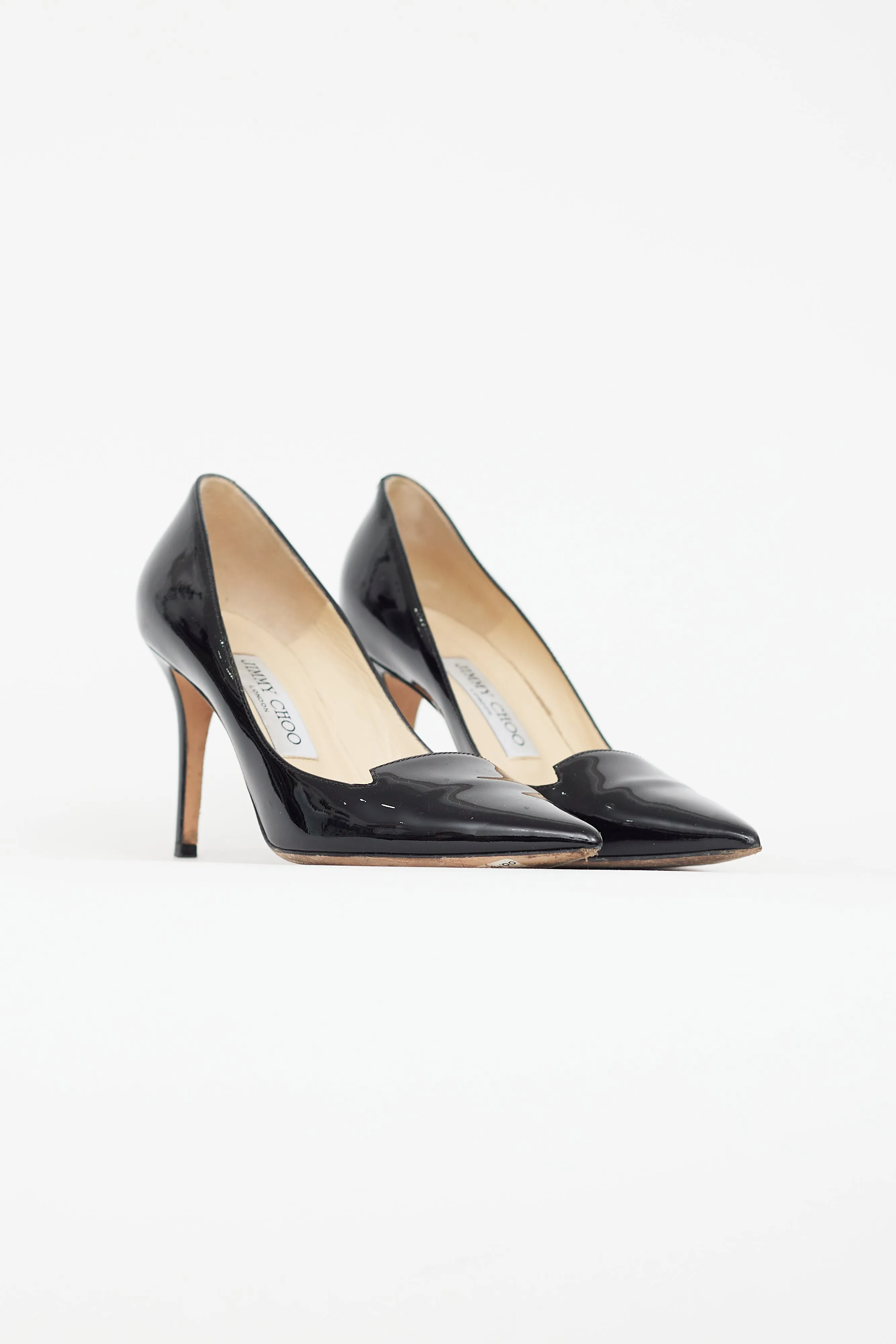 Black Patent Notch Heel